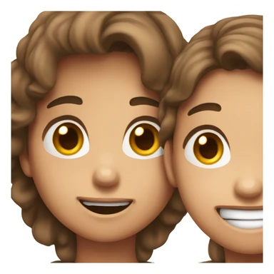 Me with brown hair looking at my girlfriend with brown hair after she farts sticker