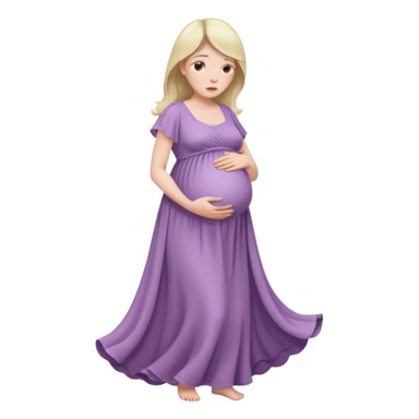 worried pregnant woman sticker