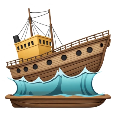sinking ship  half underwater in figma colours sticker