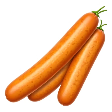 orange cylindrical pieces sausage shaped on each end with no lines sticker