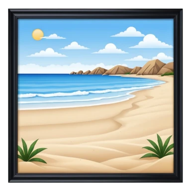 playa paisaje sin que sea un cuadro y que el cielo azul y la arena esten recortada sticker