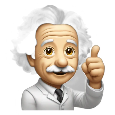 albert einstein with thumbs up sticker