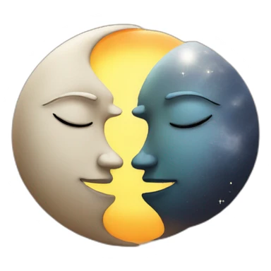 Sun and moon kissing sticker