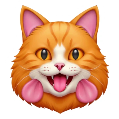 a kitty opening its mouth wide sticker