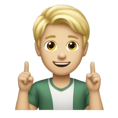 blonde haired boy raising hand sticker