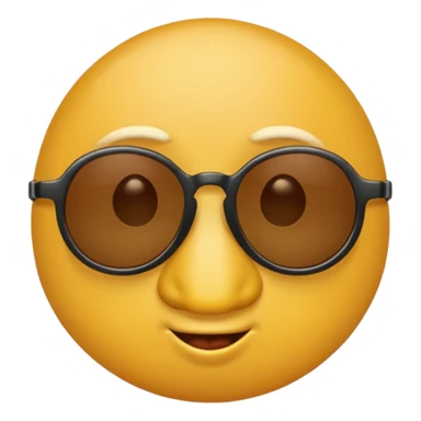 a round yellow circular emoji wearing sunglasses with a cocky face sticker