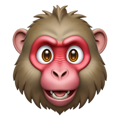 Cinematic Realistic Comical Baboon Portrait Emoji, Head tilted dramatically with an exaggeratedly amused expression, featuring a striking, ruggedly textured face with boldly expressive eyes full of playful disbelief, rendered with vivid, lifelike detail and natural earthy hues, high shine, dramatic yet playful, styled with an air of cheeky jungle mischief, soft glowing outline, capturing the essence of a spirited and over‐the‐top baboon that looks ready to chatter its way into viral fame! sticker