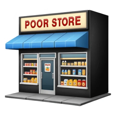 Convenience store named poor store and more sticker
