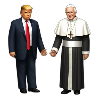 donald trump holding hands with the pope sticker