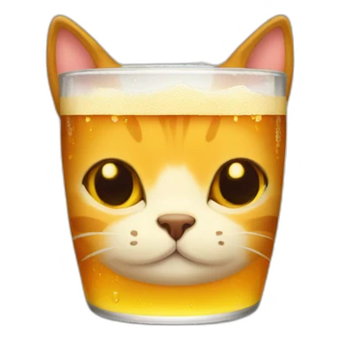 Cat drink beer sticker