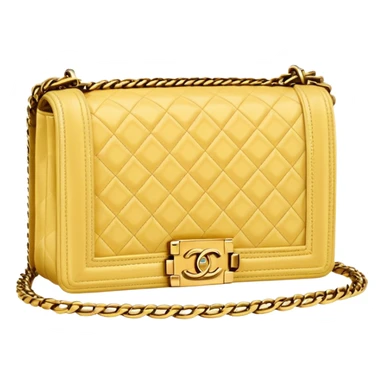 light yellow chanel le boy gold chain bag sticker