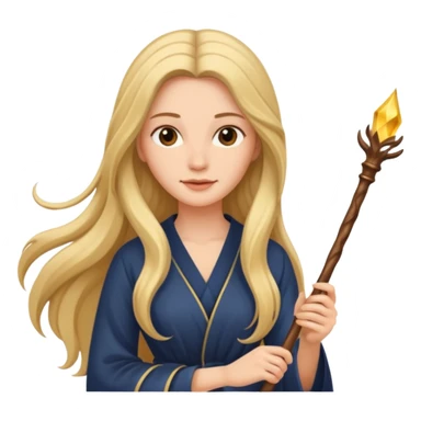 woman with long hair and a wand sticker