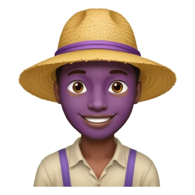 purple black guy in rice fields sticker