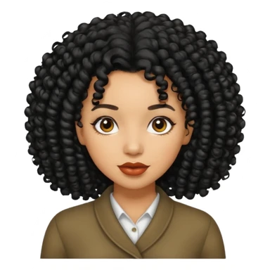 Uma mulher negra da pele clara com cabelo enrolado grande preto  sticker