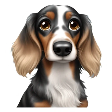 Black & brown Merle long haired Dachshund sticker