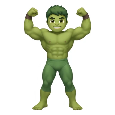 kid hulk flexing arms full body long pants and smiling sticker