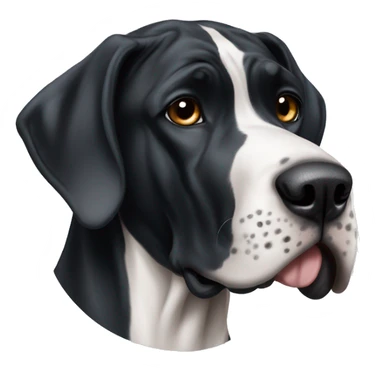 Black and white great dane with cropped ears one blue and brown eye sticker