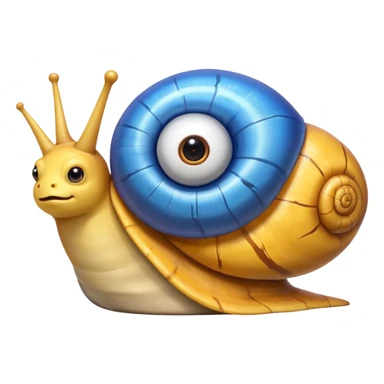 lightning snail emoji with large expressive eyes looking to the side sticker