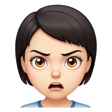 angry surprised girl with short dark hair sticker