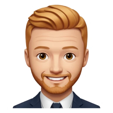 Justin Timberlake with reddish blonde hair sticker