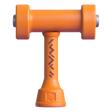 hammer crossed with a rolled blueprint, symbolizing builders and base creation, modern emoji style, Rust survival theme sticker