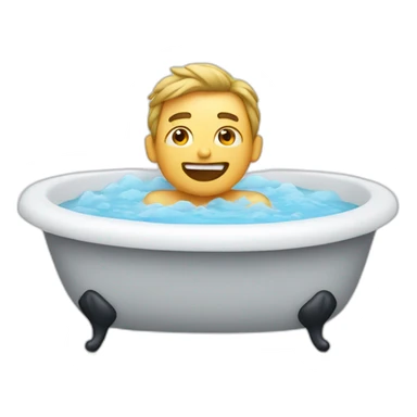 Man taking a bath in a bathtub sticker