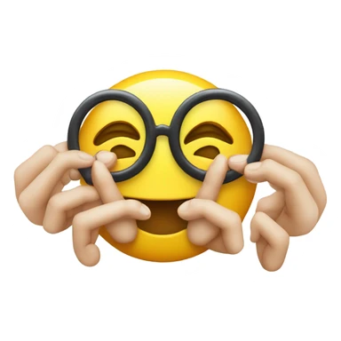 An emoji forming two rings with its fingers, resembling glasses sticker