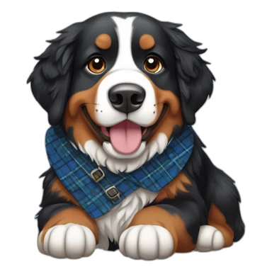 Bernese mountain dog wearing a scottish kilt sticker