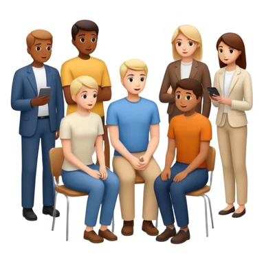 minimalist group discussion sticker