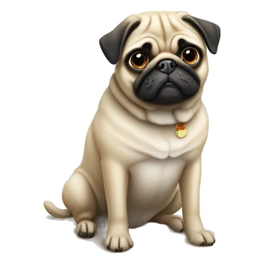 Pug dog sitting at the beach sticker
