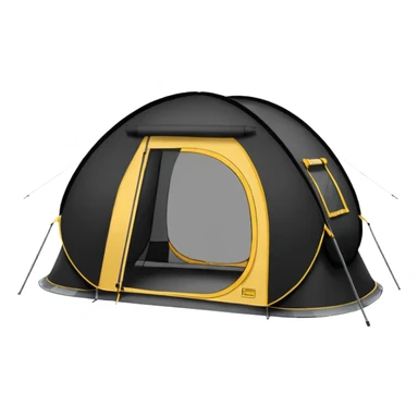 black Tall Oval Narrow Pop up tent  sticker
