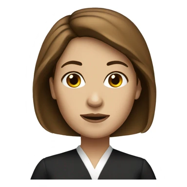 White female lawyer long brown hair sticker