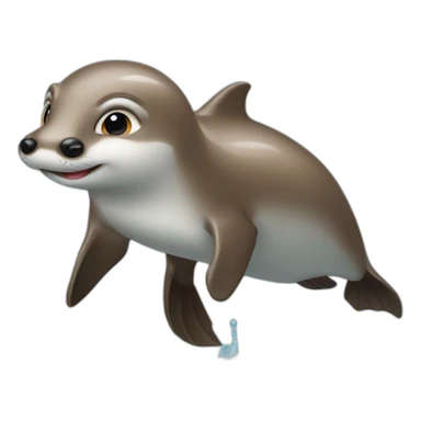 Dauphin sur une loutre sticker