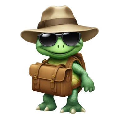 Old gangster turtle holding bags of cash sticker