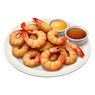 Plate of fried shrimp  sticker