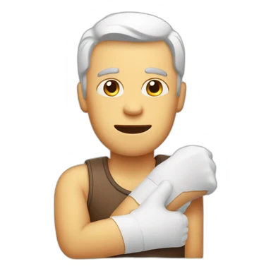 man with broken arm plaster sticker