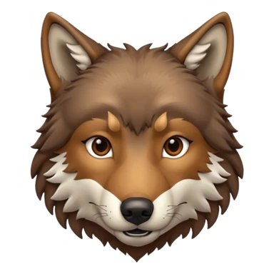 Brown wolf head sticker
