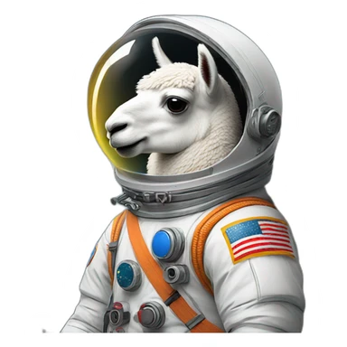A llama in a cosmonaut outfit sticker