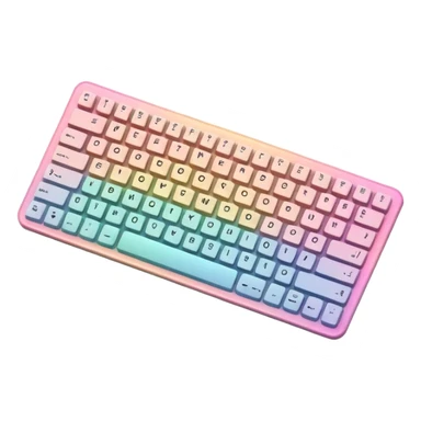 Pastel pink rainbow keyboard sticker