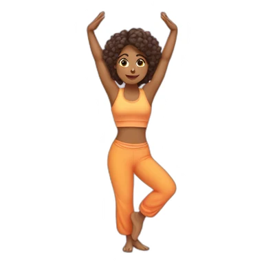 Indian woman with curly hair doing a yoga handstand position sticker