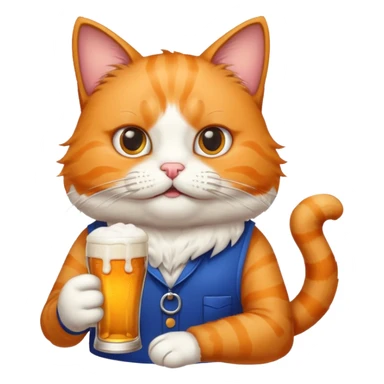 Un chat qui boit une bière sticker