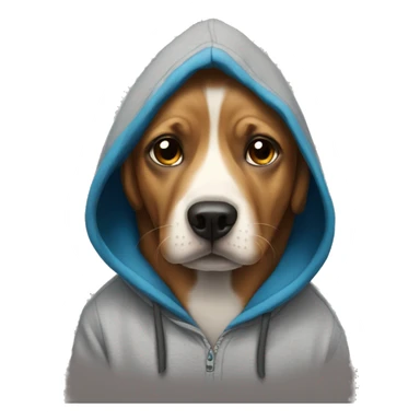 Dog Wearing A Hoddie sticker