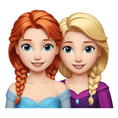 friends elsa and anna\ sticker