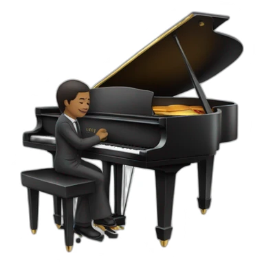 pianist with a piano sticker