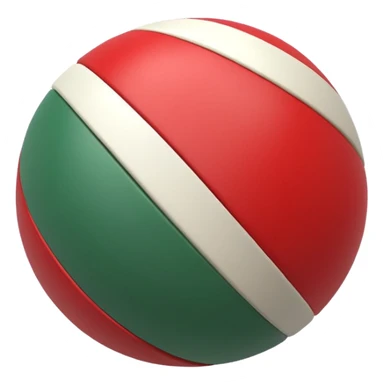 pilates ball with parallel lines red white and green sticker