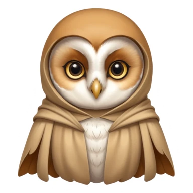 barn owl in beige cloak sticker
