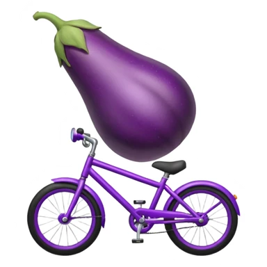 An eggplant on bike sticker