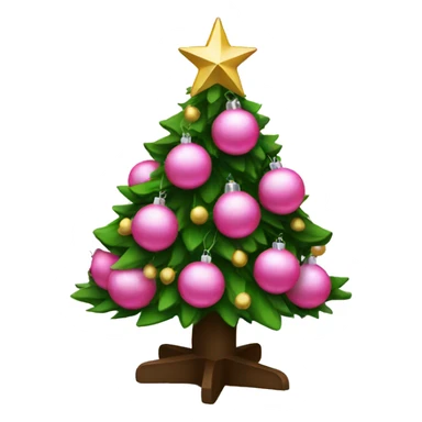 Christmas tree with pink ornaments  sticker