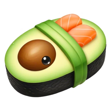 Cute avocado sushi sticker