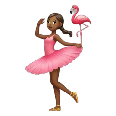 Girl dancing with a flamingo  sticker